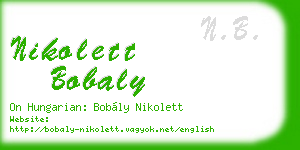 nikolett bobaly business card