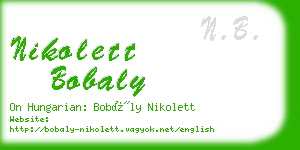 nikolett bobaly business card